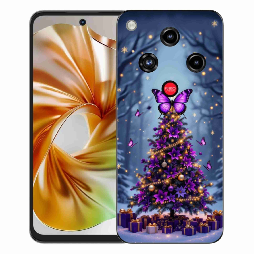 Gélový kryt mmCase na ZTE Nubia Focus 2 - motýlí vianočný stromček
