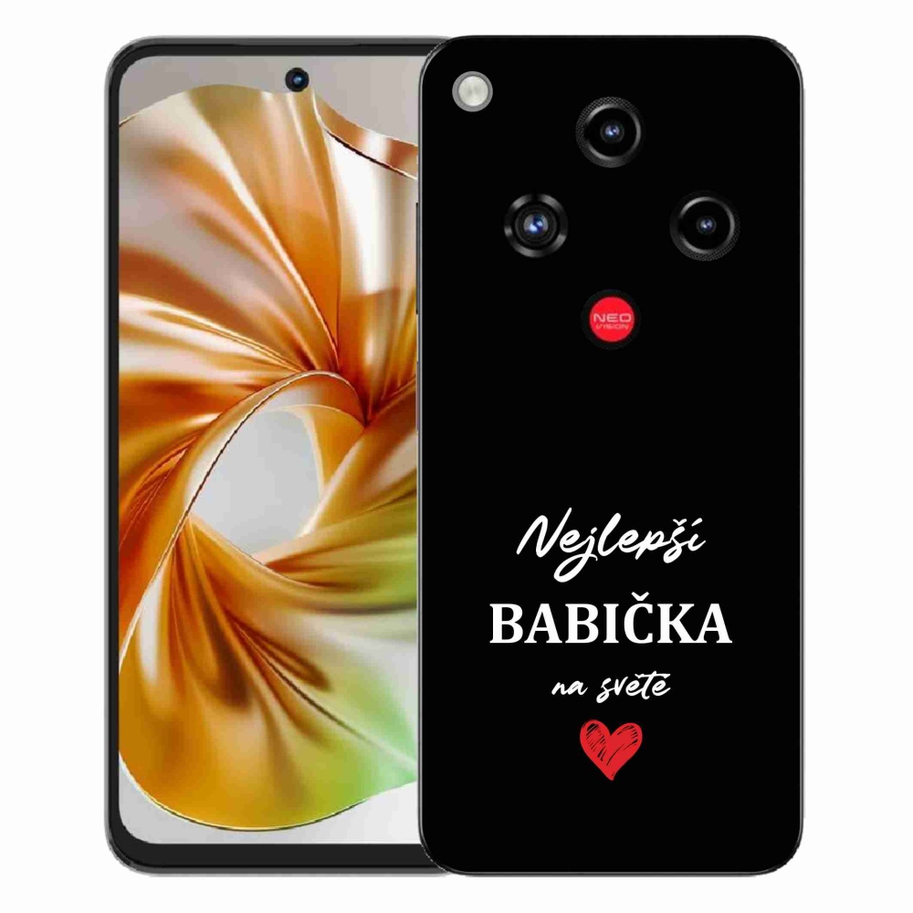 Gélový kryt mmCase na ZTE Nubia Focus 2 - najlepšia babička 1 čierne pozadie