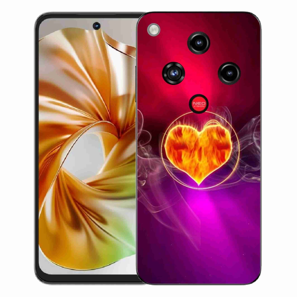 Gélový kryt mmCase na ZTE Nubia Focus 2 - ohnivé srdce