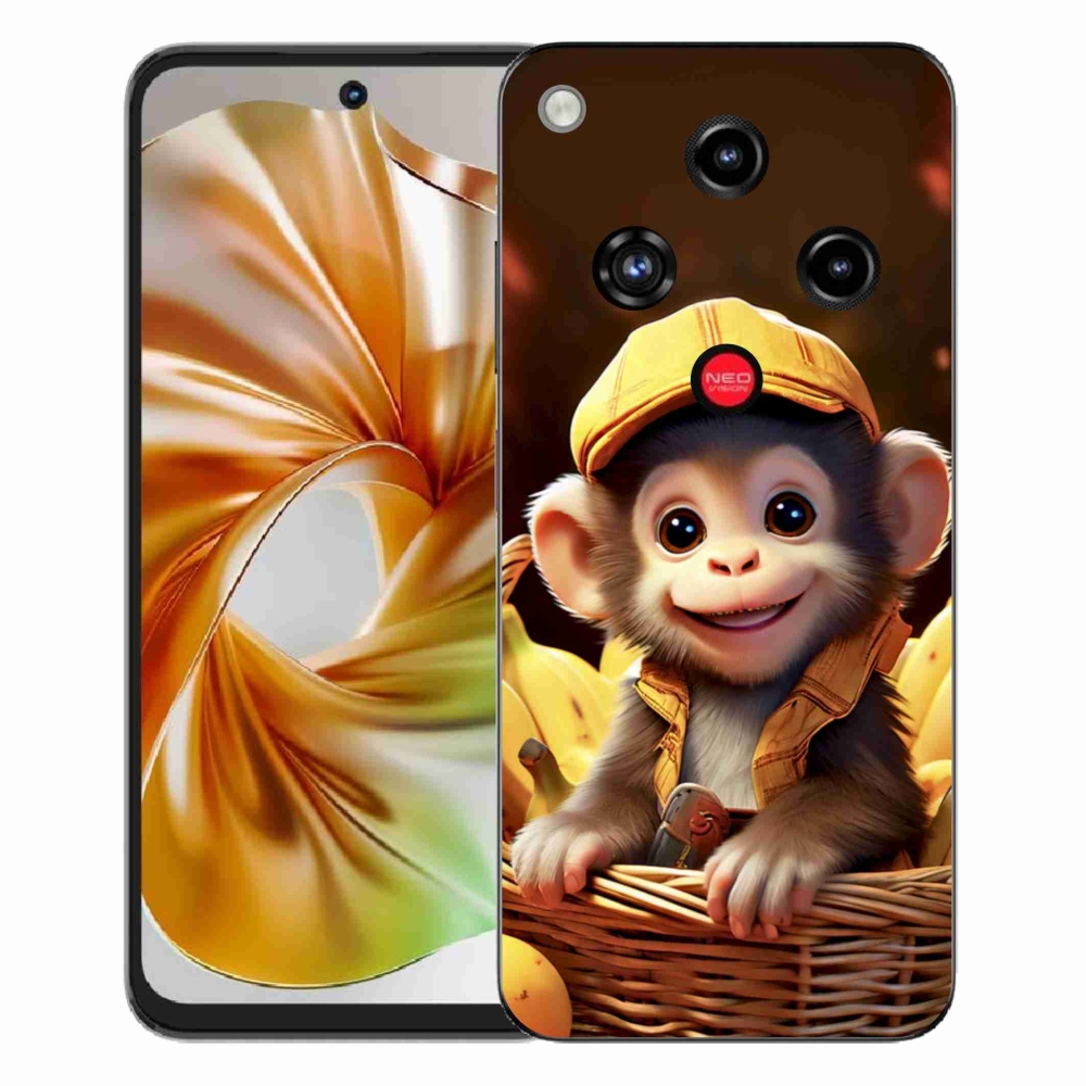Gélový kryt mmCase na ZTE Nubia Focus 2 - opice v košíku