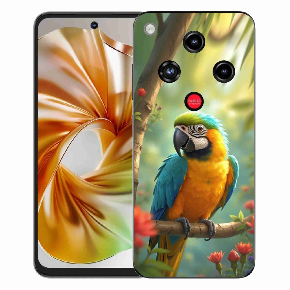 Gélový kryt mmCase na ZTE Nubia Focus 2 - papagáj ara modrožltá