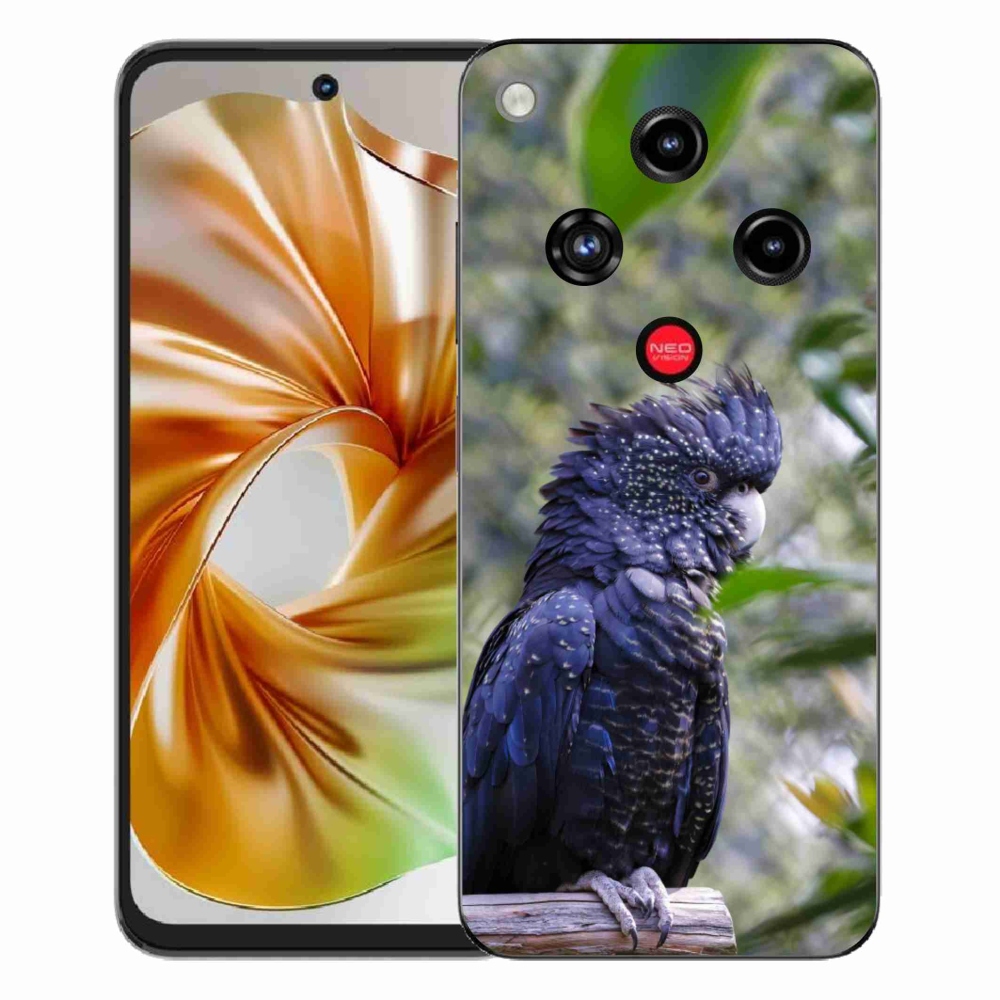 Gélový kryt mmCase na ZTE Nubia Focus 2 - papagáj kakadu čierny