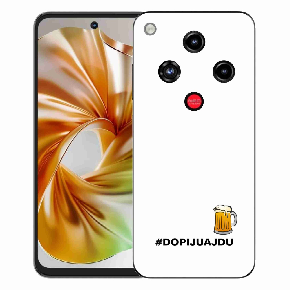 Gélový kryt mmCase na ZTE Nubia Focus 2 - pivný motív 1 biele pozadie