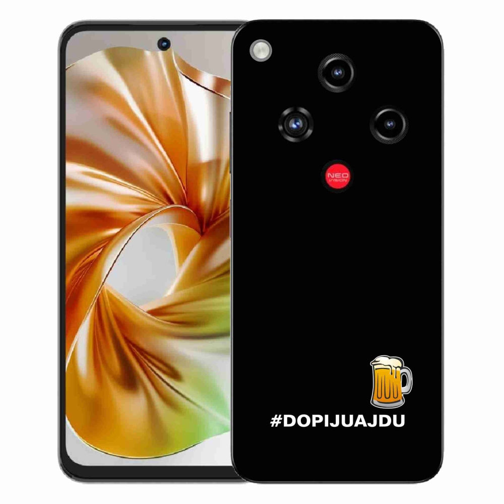 Gélový kryt mmCase na ZTE Nubia Focus 2 - pivný motív 1 čierne pozadie