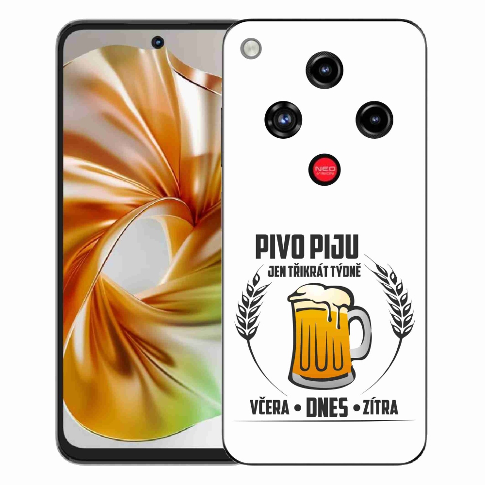Gélový kryt mmCase na ZTE Nubia Focus 2 - pivný motív biele pozadie