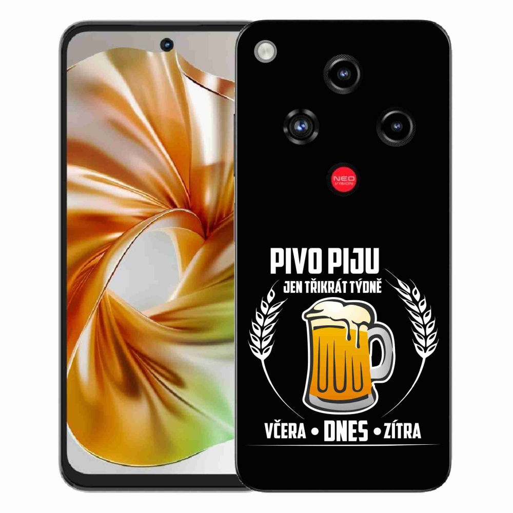 Gélový kryt mmCase na ZTE Nubia Focus 2 - pivný motív čierne pozadie