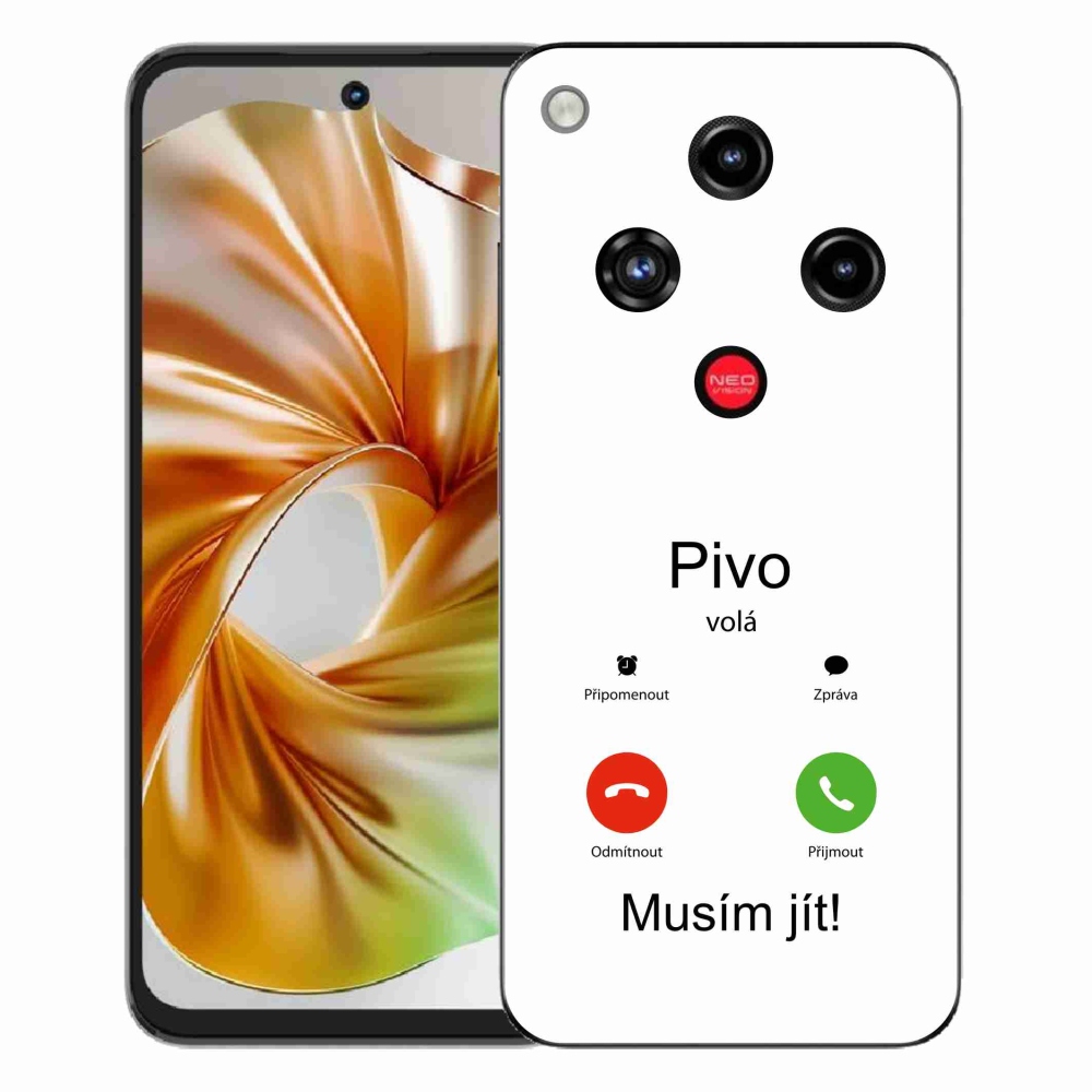 Gélový kryt mmCase na ZTE Nubia Focus 2 - pivo volá biele pozadie