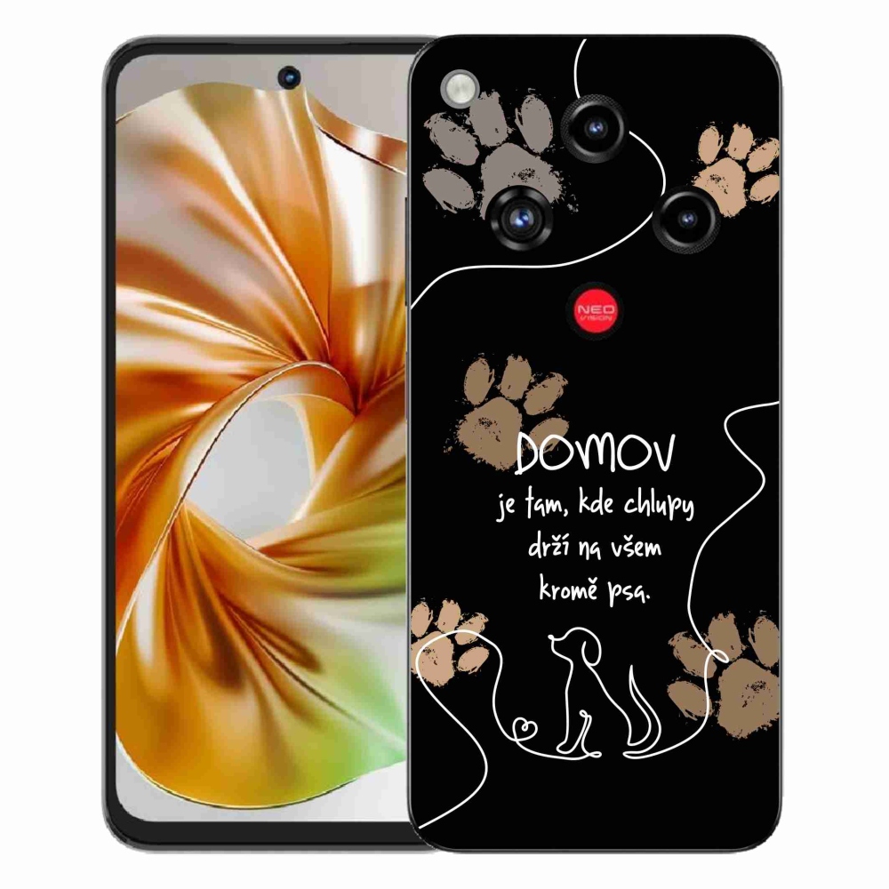 Gélový kryt mmCase na ZTE Nubia Focus 2 - psí motív čierne pozadie