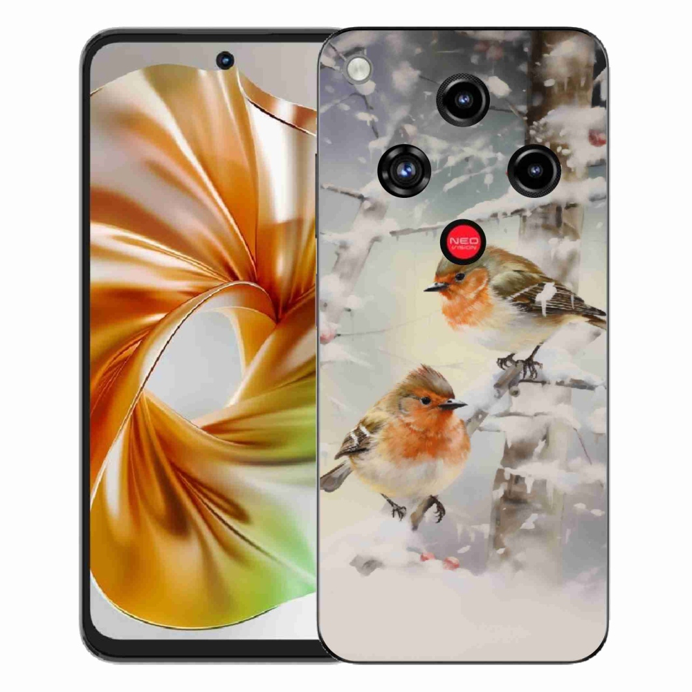 Gélový kryt mmCase na ZTE Nubia Focus 2 - vtáčiky v zime