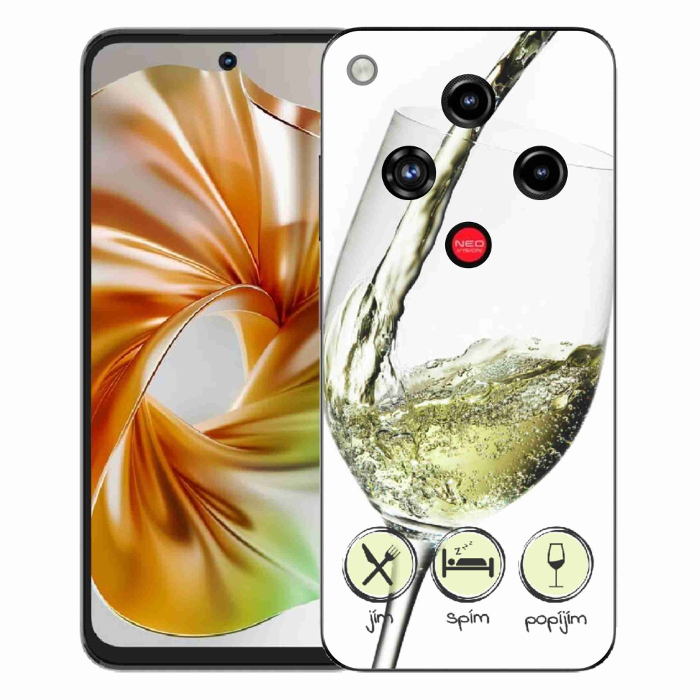 Gélový kryt mmCase na ZTE Nubia Focus 2 - pohár vína bielej