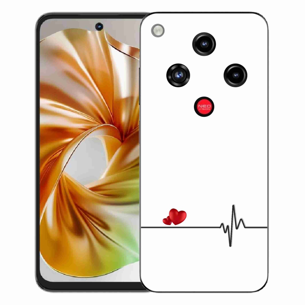 Gélový kryt mmCase na ZTE Nubia Focus 2 - srdce a tep biele pozadie