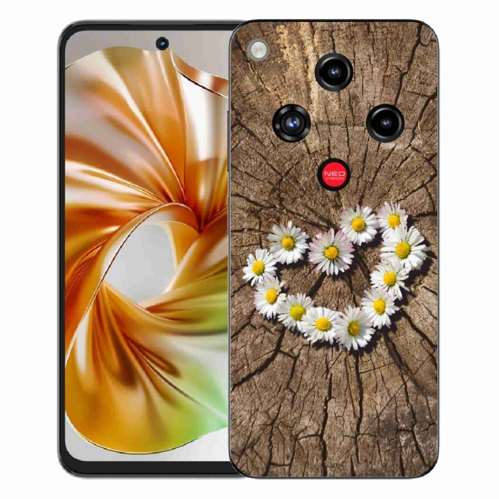 Gélový kryt mmCase na ZTE Nubia Focus 2 - srdce z margaréty