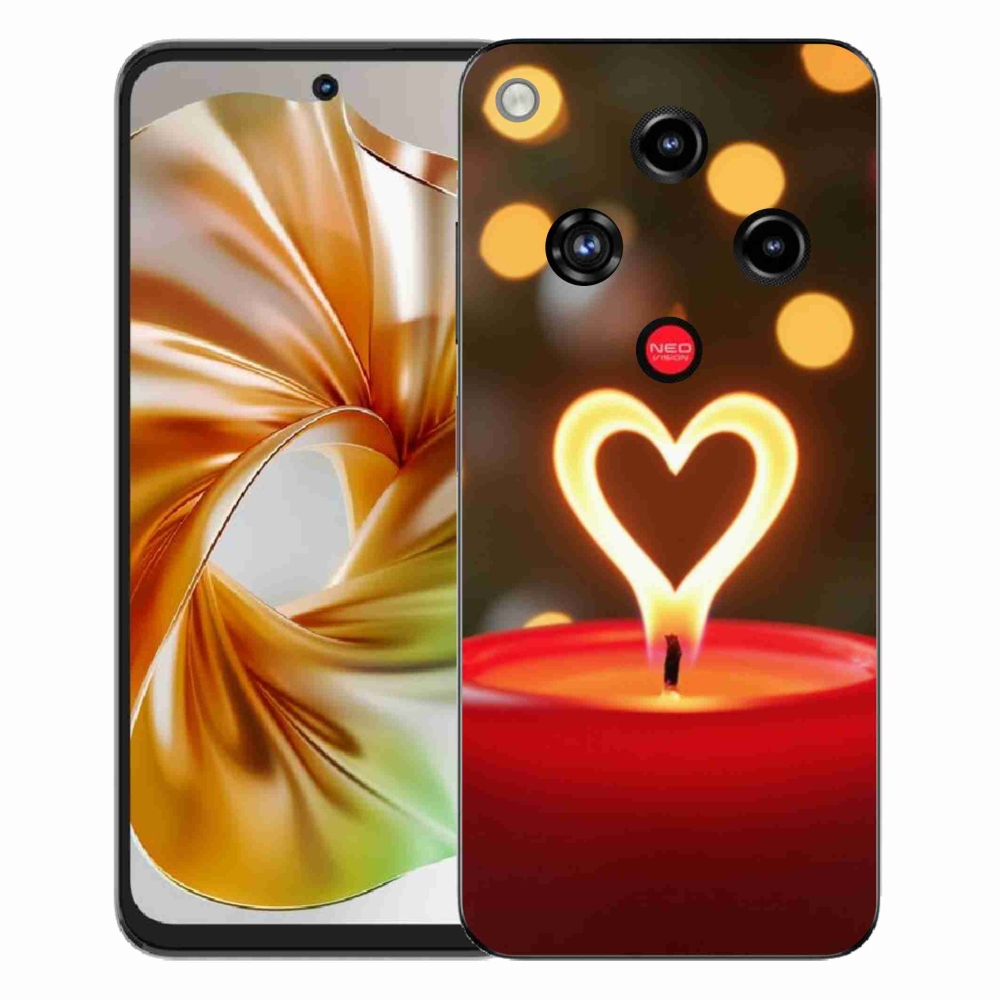 Gélový kryt mmCase na ZTE Nubia Focus 2 - srdce z plameňa