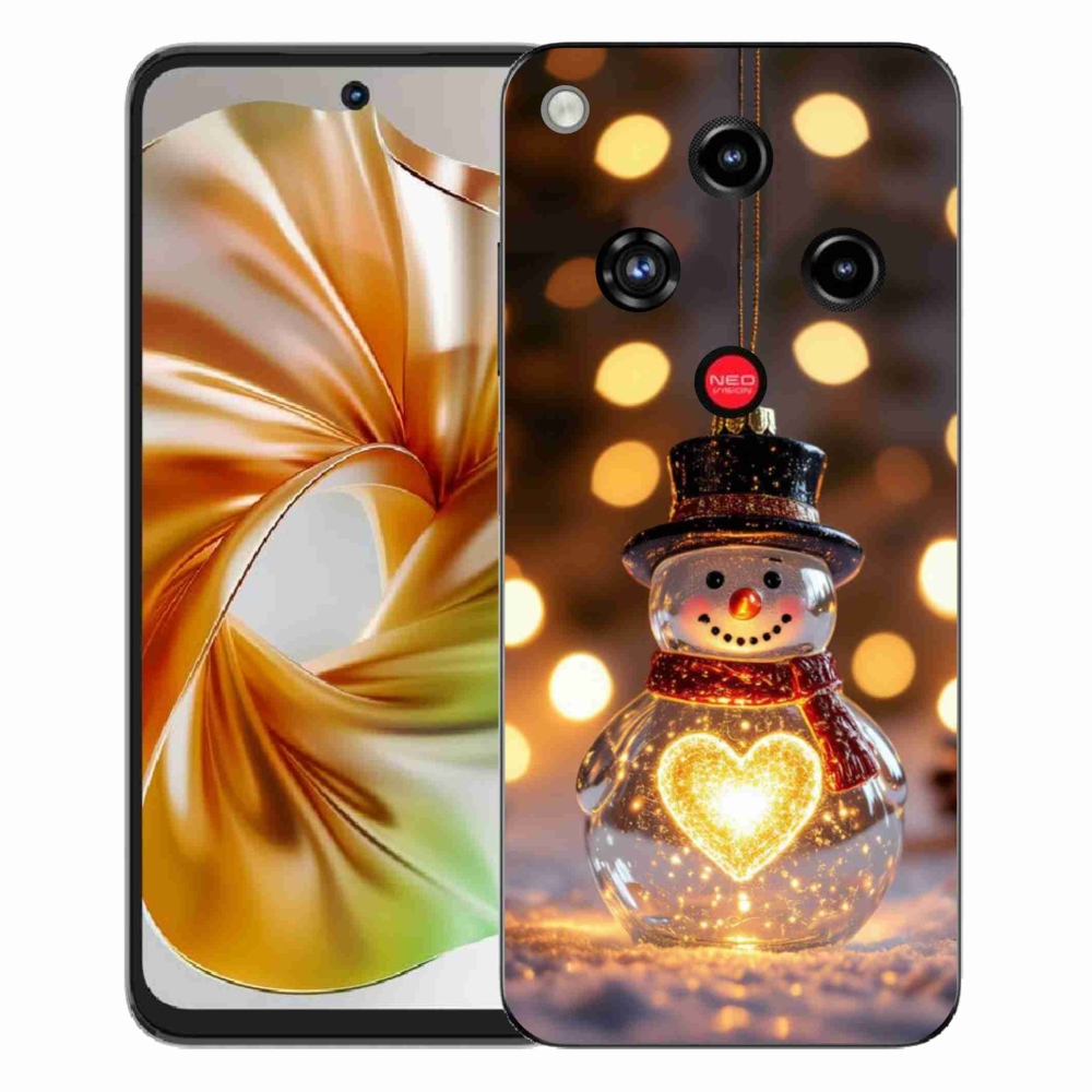 Gélový kryt mmCase na ZTE Nubia Focus 2 - svietiaci vianočný snehuliak