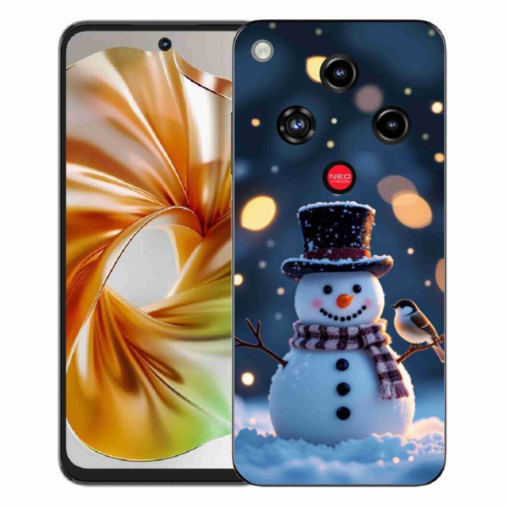Gélový kryt mmCase na ZTE Nubia Focus 2 - vianočný snehuliak
