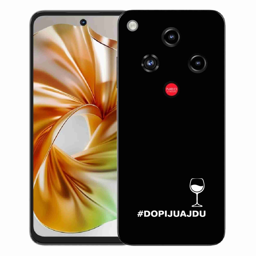 Gélový kryt mmCase na ZTE Nubia Focus 2 - vínny motív čierne pozadie