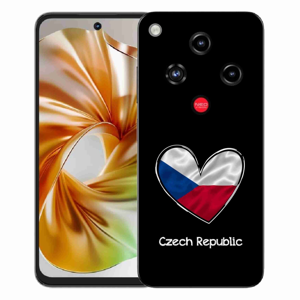 Gélový kryt mmCase na ZTE Nubia Focus 2 - vlajka srdca čierne pozadie