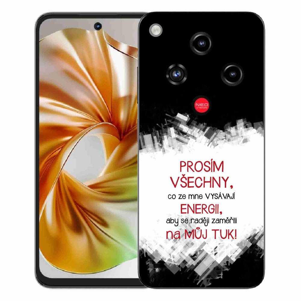 Gélový kryt mmCase na ZTE Nubia Focus 2 - vtipný text 1 červený