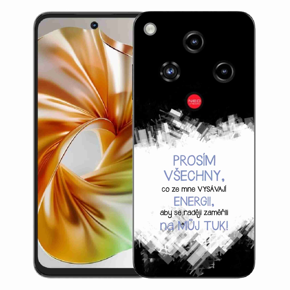Gélový kryt mmCase na ZTE Nubia Focus 2 - vtipný text 1 modrý