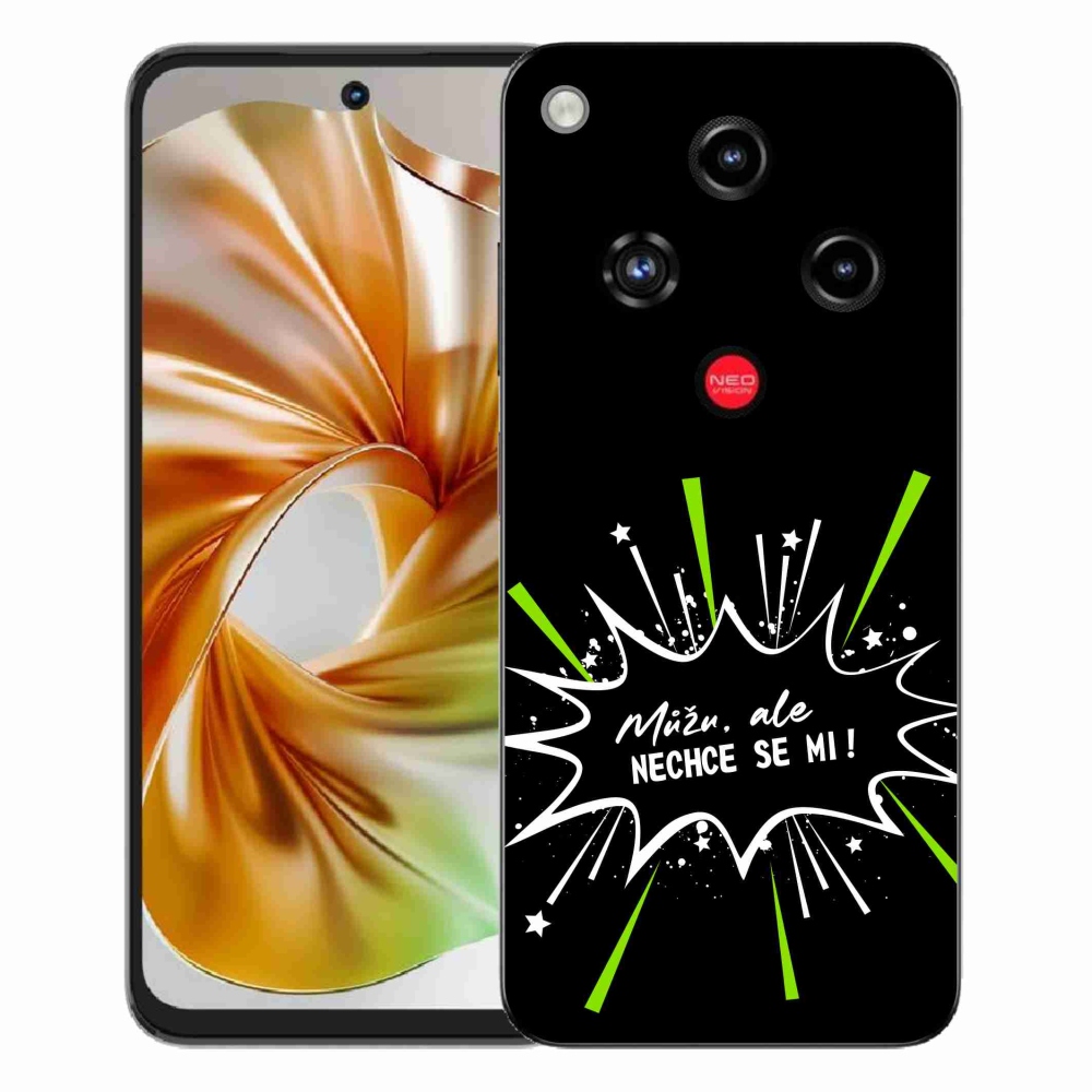 Gélový kryt mmCase na ZTE Nubia Focus 2 - vtipný text 11 čierne pozadie