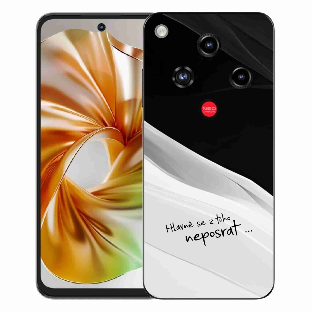 Gélový kryt mmCase na ZTE Nubia Focus 2 - vtipný text 13 bieločierne pozadie