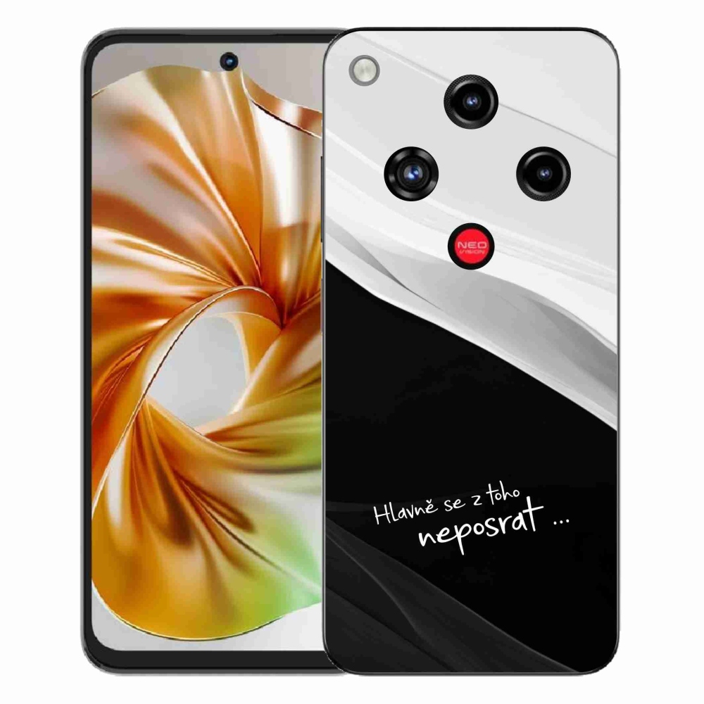 Gélový kryt mmCase na ZTE Nubia Focus 2 - vtipný text 13 čiernobiele pozadie