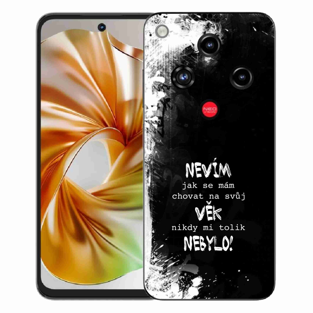 Gélový kryt mmCase na ZTE Nubia Focus 2 - vtipný text 14 čierne pozadie