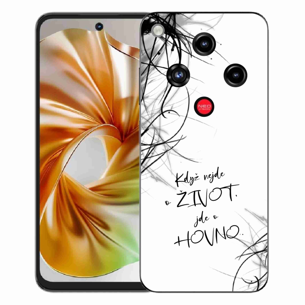 Gélový kryt mmCase na ZTE Nubia Focus 2 - vtipný text 16 biele pozadie