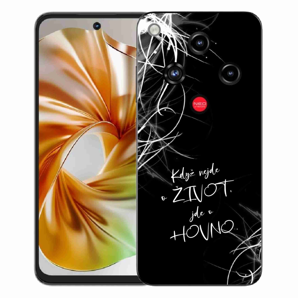 Gélový kryt mmCase na ZTE Nubia Focus 2 - vtipný text 16 čierne pozadie