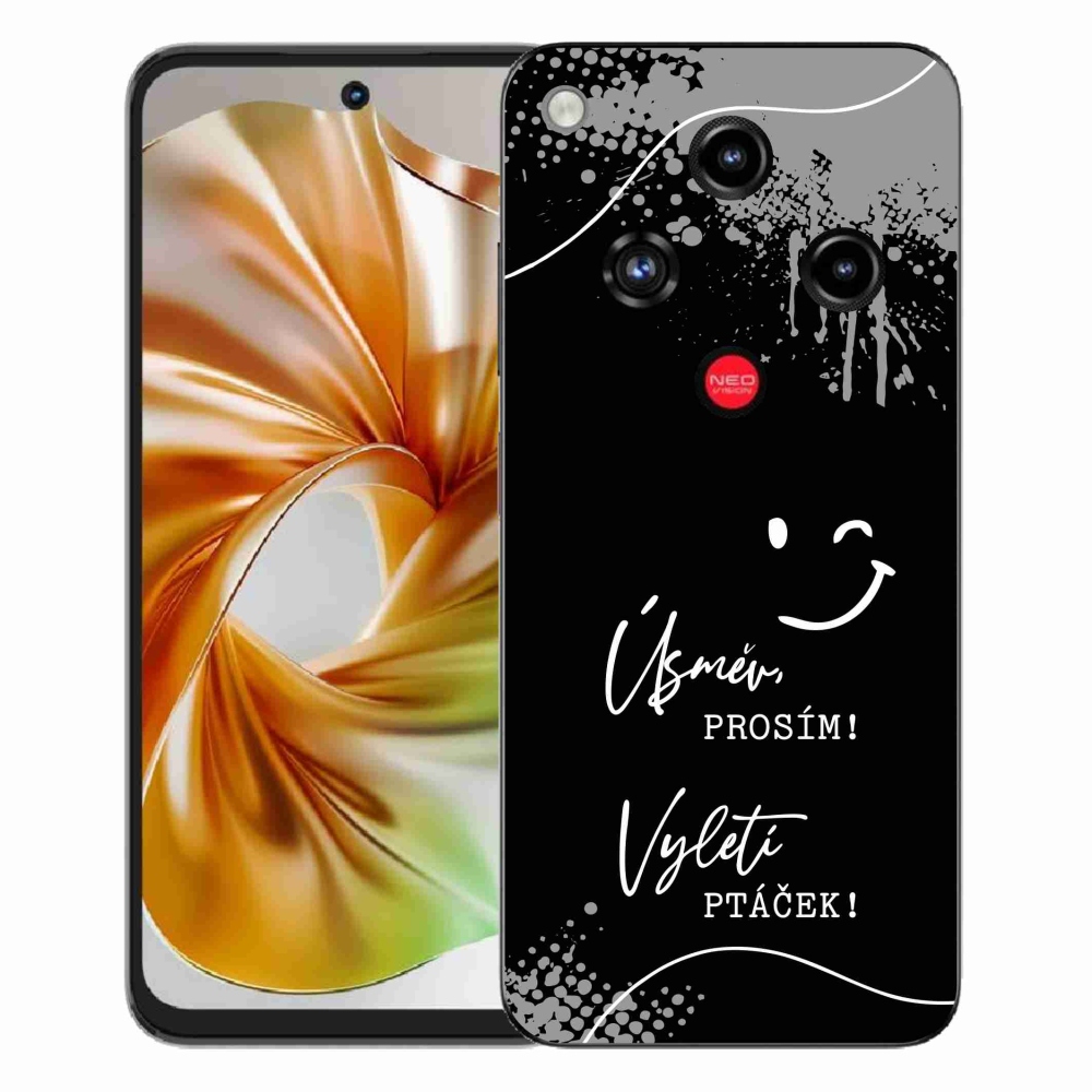 Gélový kryt mmCase na ZTE Nubia Focus 2 - vtipný text 4 čierne pozadie