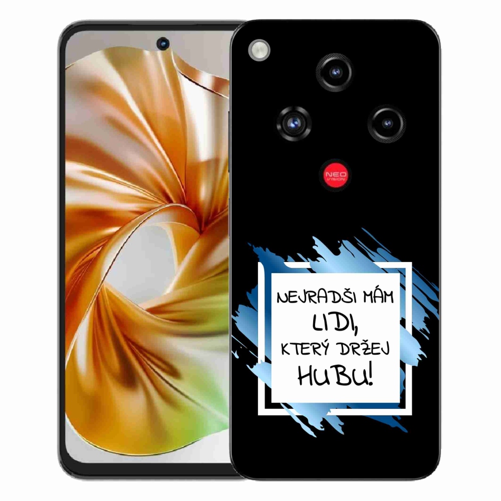 Gélový kryt mmCase na ZTE Nubia Focus 2 - vtipný text 7 bieločierne pozadie