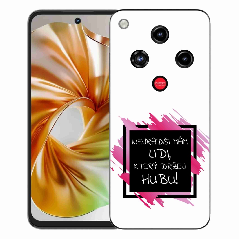 Gélový kryt mmCase na ZTE Nubia Focus 2 - vtipný text 7 čiernobiele pozadie