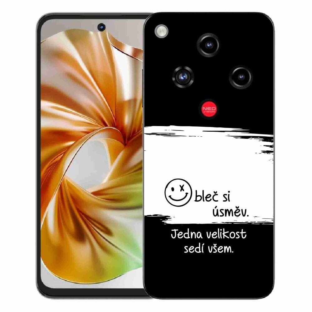 Gélový kryt mmCase na ZTE Nubia Focus 2 - vtipný text 8 bieločierne pozadie