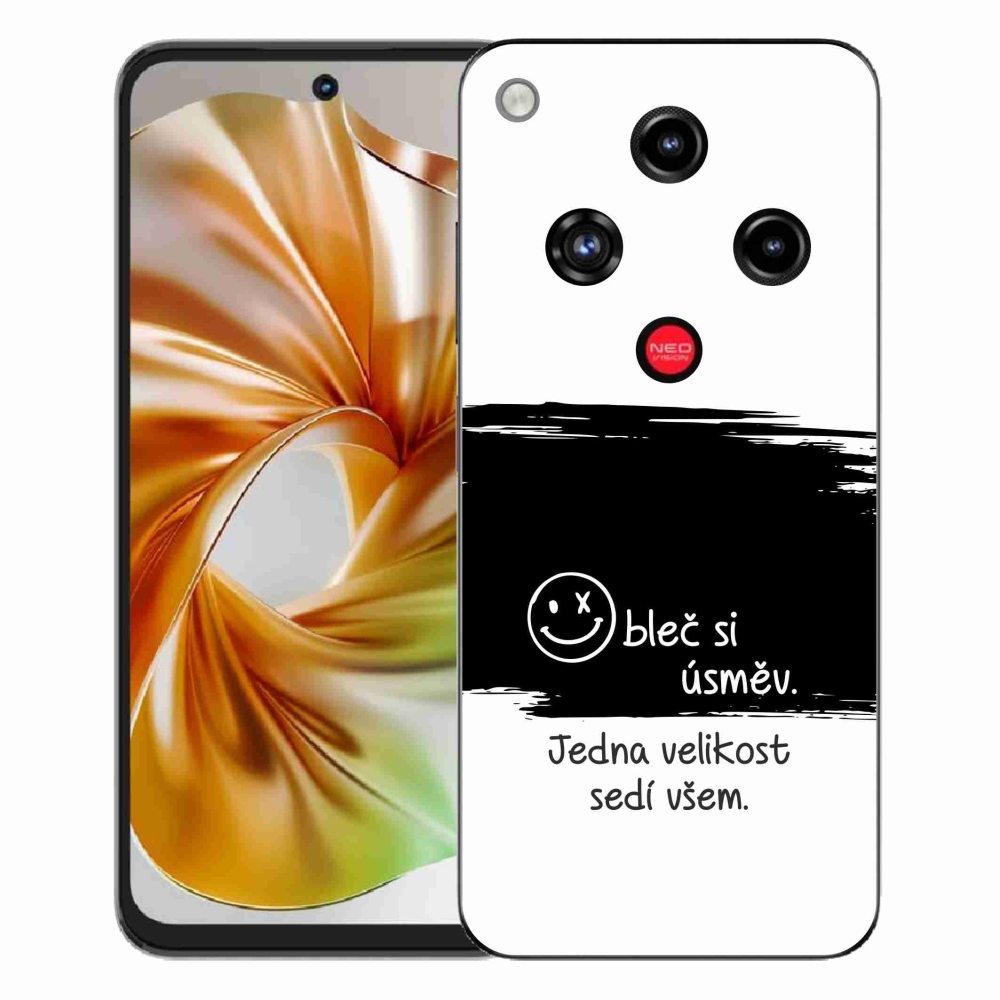 Gélový kryt mmCase na ZTE Nubia Focus 2 - vtipný text 8 čiernobiele pozadie