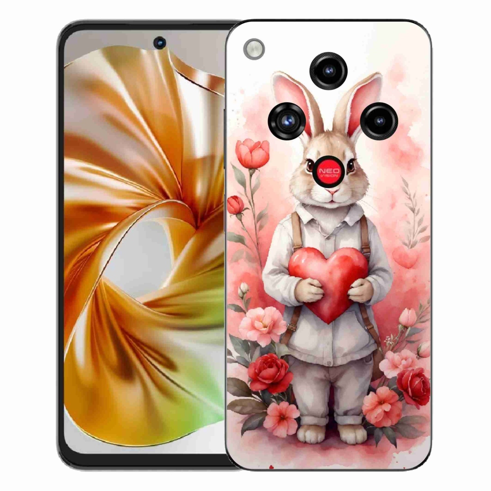 Gélový kryt mmCase na ZTE Nubia Focus 2 - zajac so srdiečkom