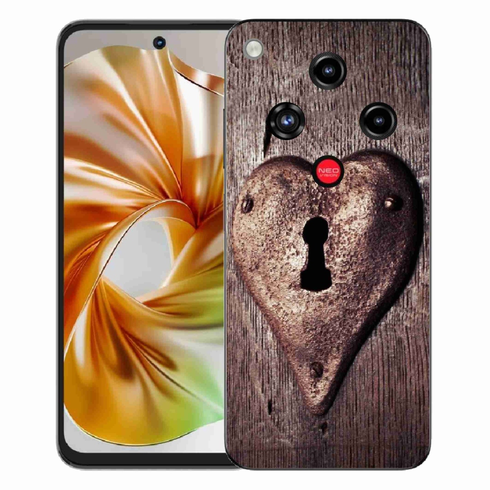 Gélový kryt mmCase na ZTE Nubia Focus 2 - zámok v tvare srdca