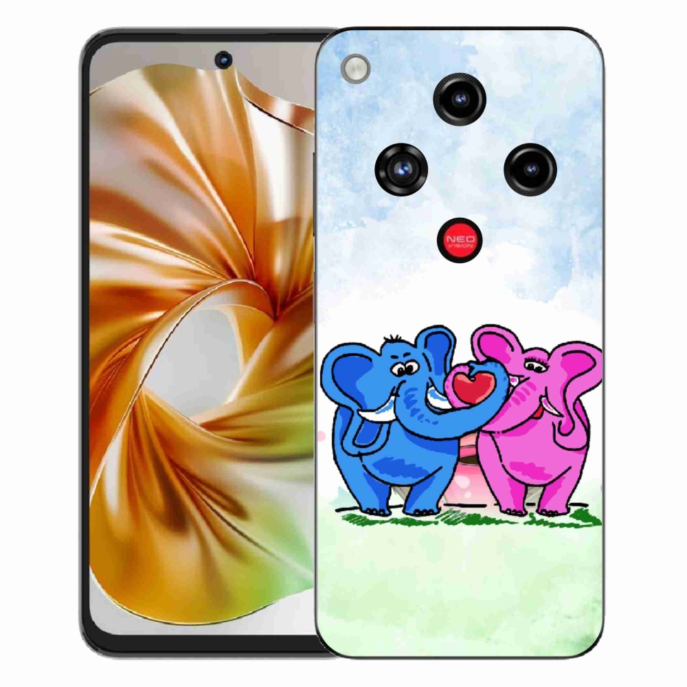 Gélový kryt mmCase na ZTE Nubia Focus 2 - zamilovaní slony