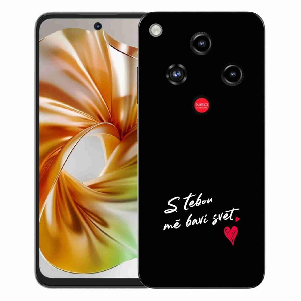 Gélový kryt mmCase na ZTE Nubia Focus 2 - zamilovaný text 1 čierne pozadie