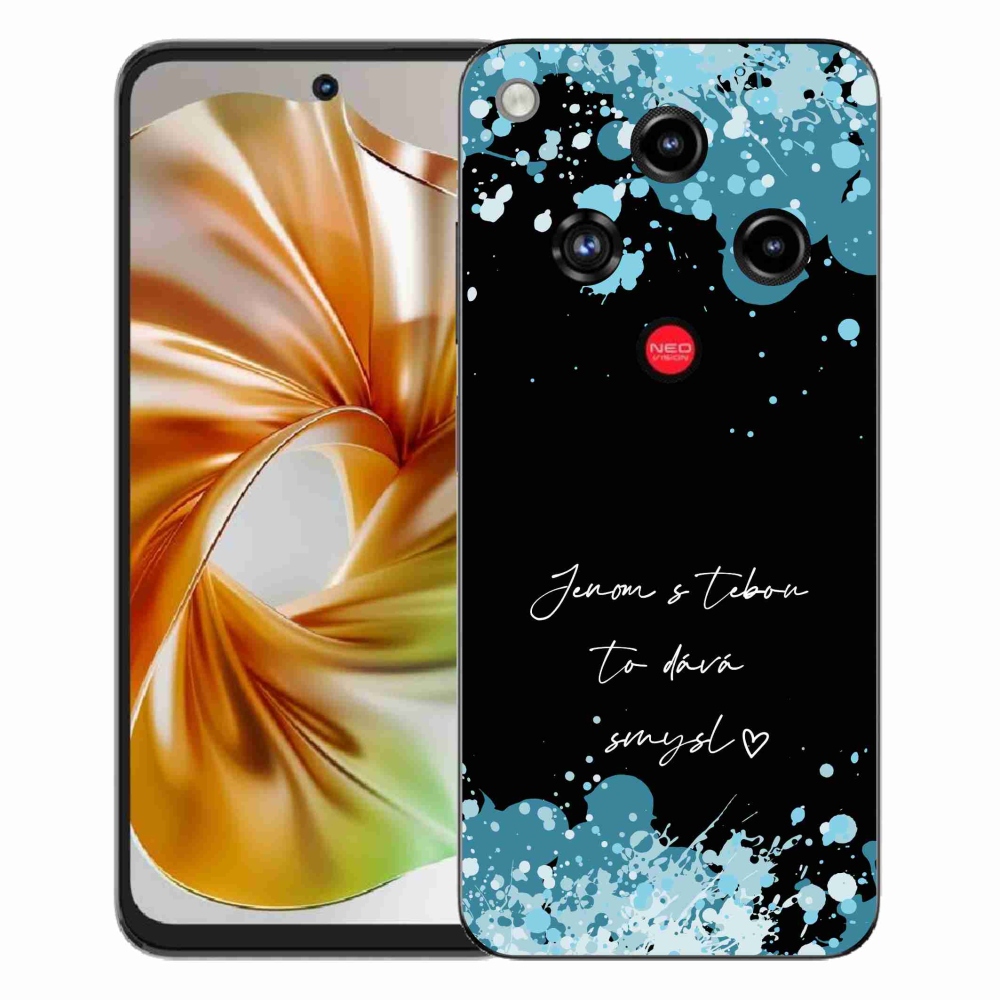 Gélový kryt mmCase na ZTE Nubia Focus 2 - zamilovaný text čierne pozadie
