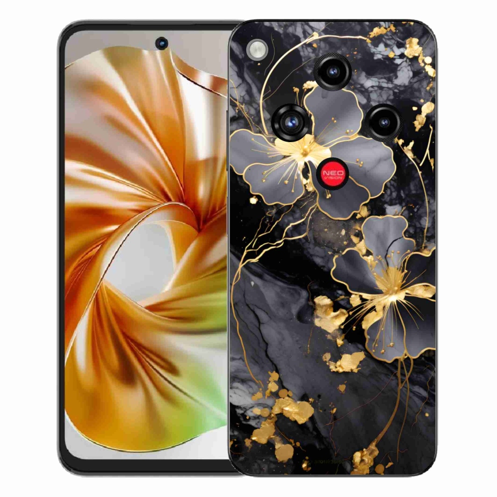 Gélový kryt mmCase na ZTE Nubia Focus 2 - zlaté kvety
