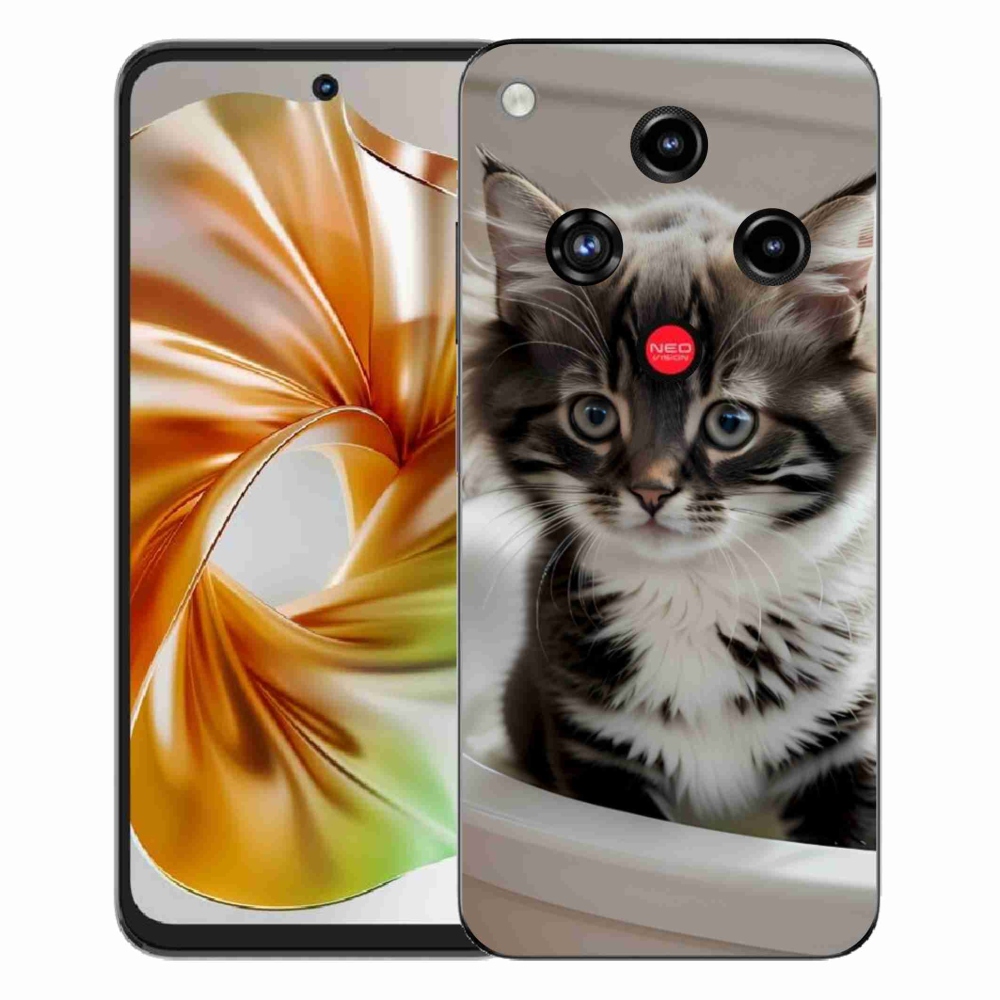Gélový kryt mmCase na ZTE Nubia Focus 2 - zvedavé mačiatko