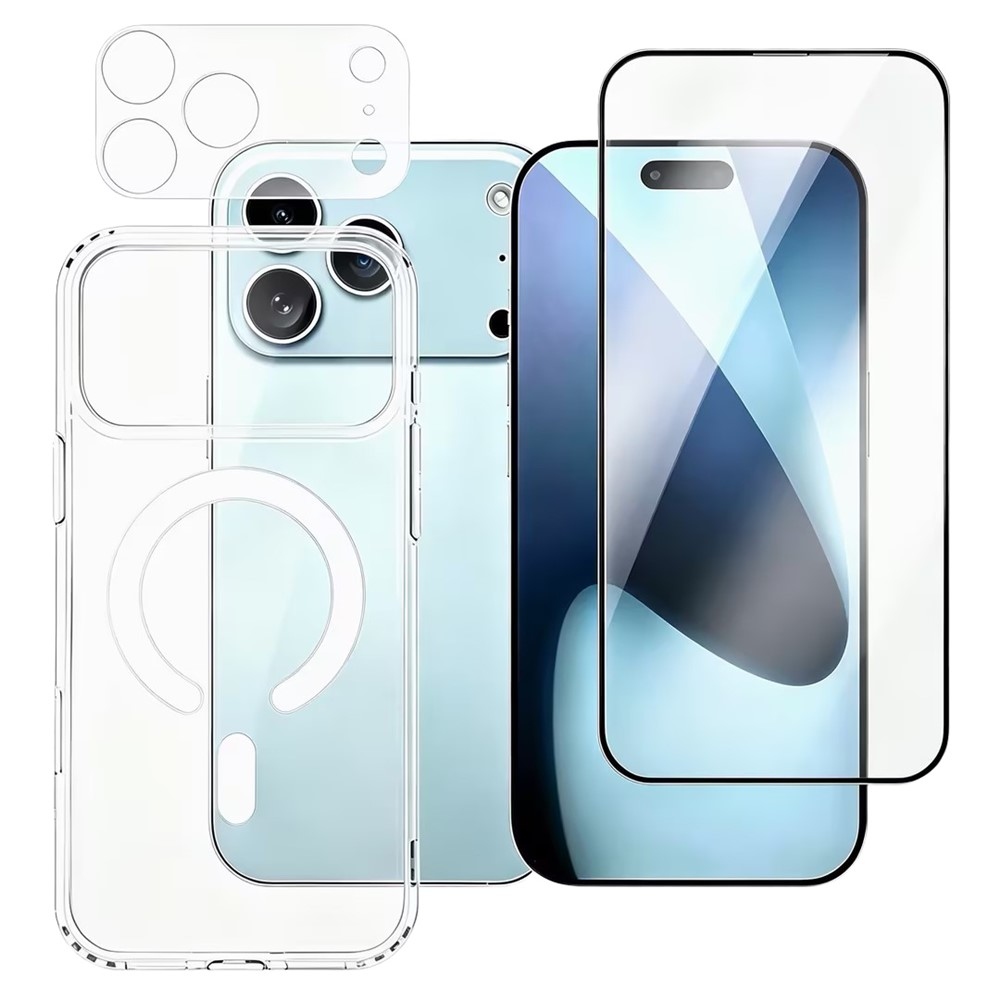 Gélový obal a celoplošné tvrdené sklo + ochranné sklo fotoaparátu na iPhone 18 Pro Max
