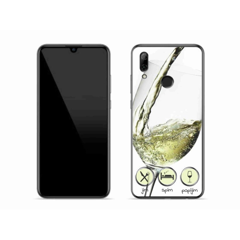 Gélový obal mmCase na mobil Honor 10 Lite - pohárik vína biele