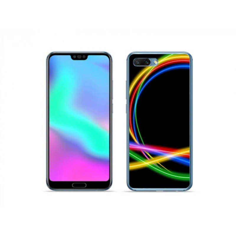 Gélový obal mmCase na mobil Honor 10 - neónové kruhy