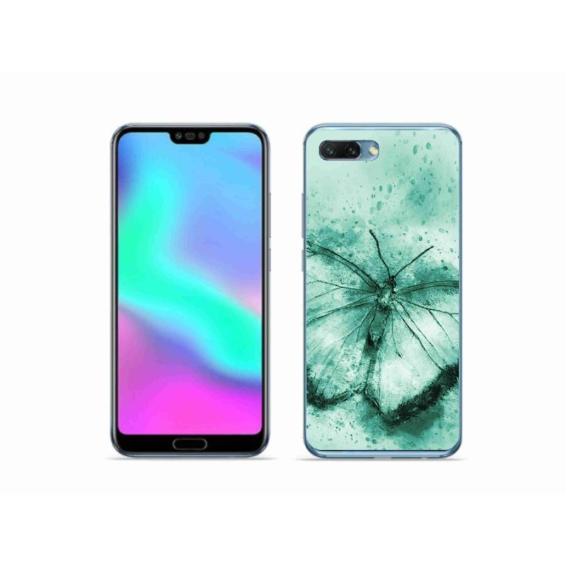 Gélový obal mmCase na mobil Honor 10 - zelený motýľ