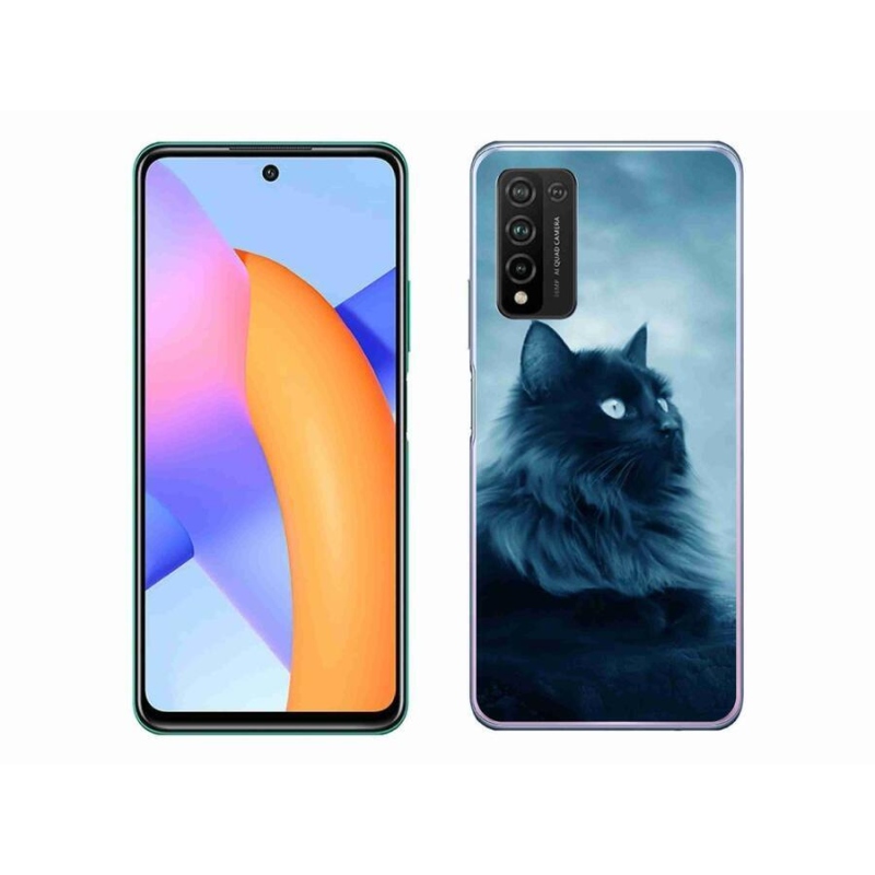 Gélový obal mmCase na mobil Honor 10X Lite - čierna mačka 1