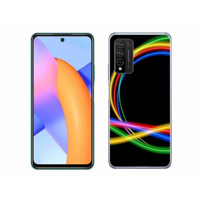 Gélový obal mmCase na mobil Honor 10X Lite - neónové kruhy