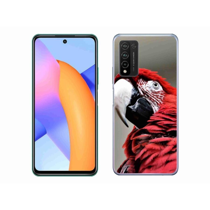 Gélový obal mmCase na mobil Honor 10X Lite - papagáj ara červený