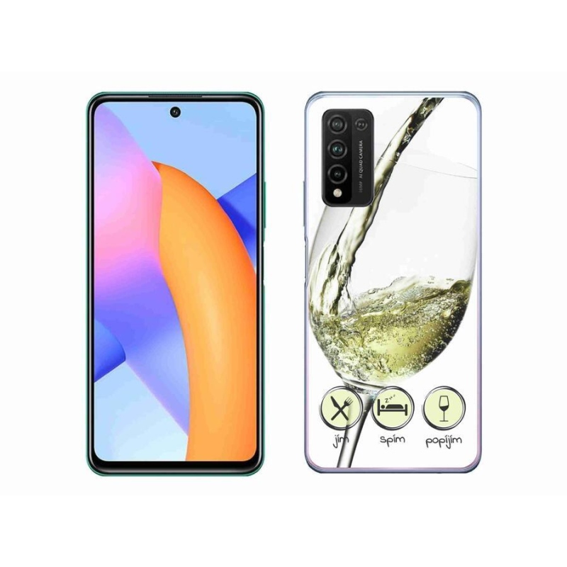 Gélový obal mmCase na mobil Honor 10X Lite - pohárik vína biele