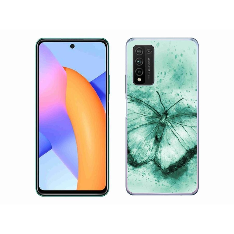 Gélový obal mmCase na mobil Honor 10X Lite - zelený motýľ